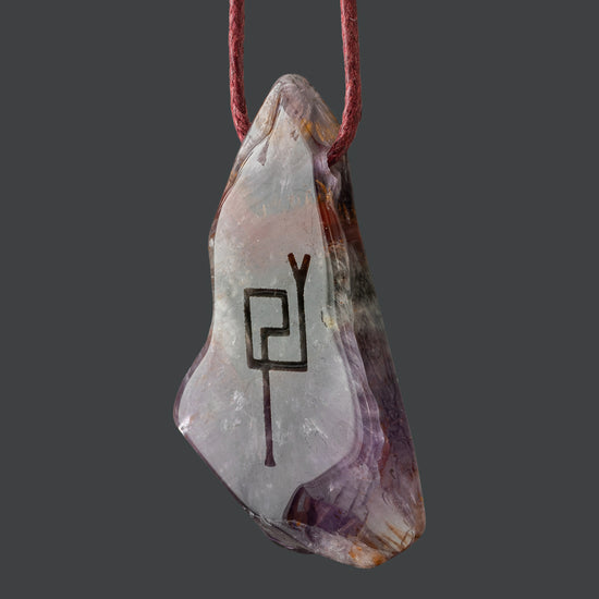 Auralite Pendant with Sacred Masculine Symbol